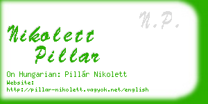 nikolett pillar business card